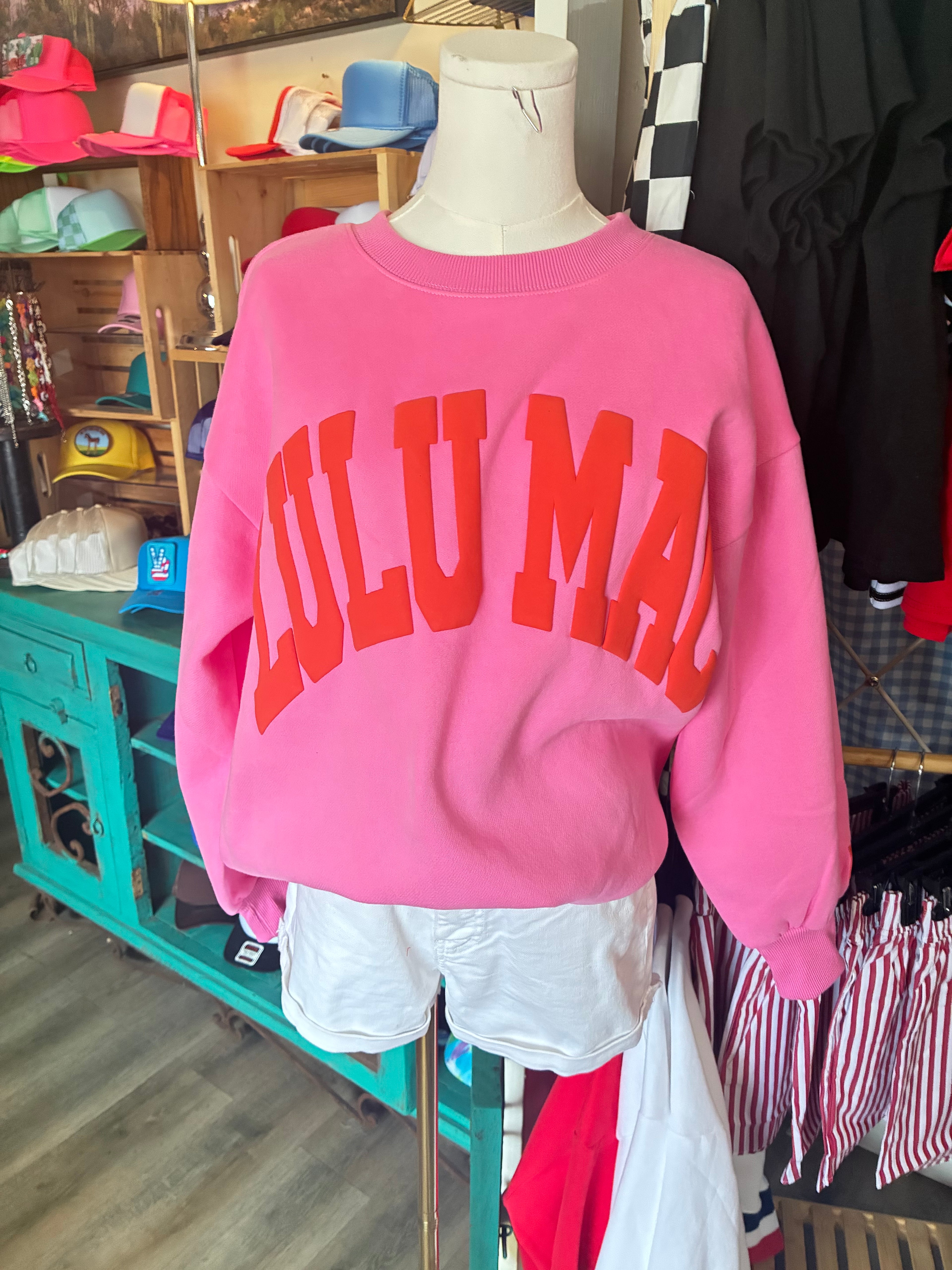 LULU MAC Pink and Orange Puff Sweatshirt