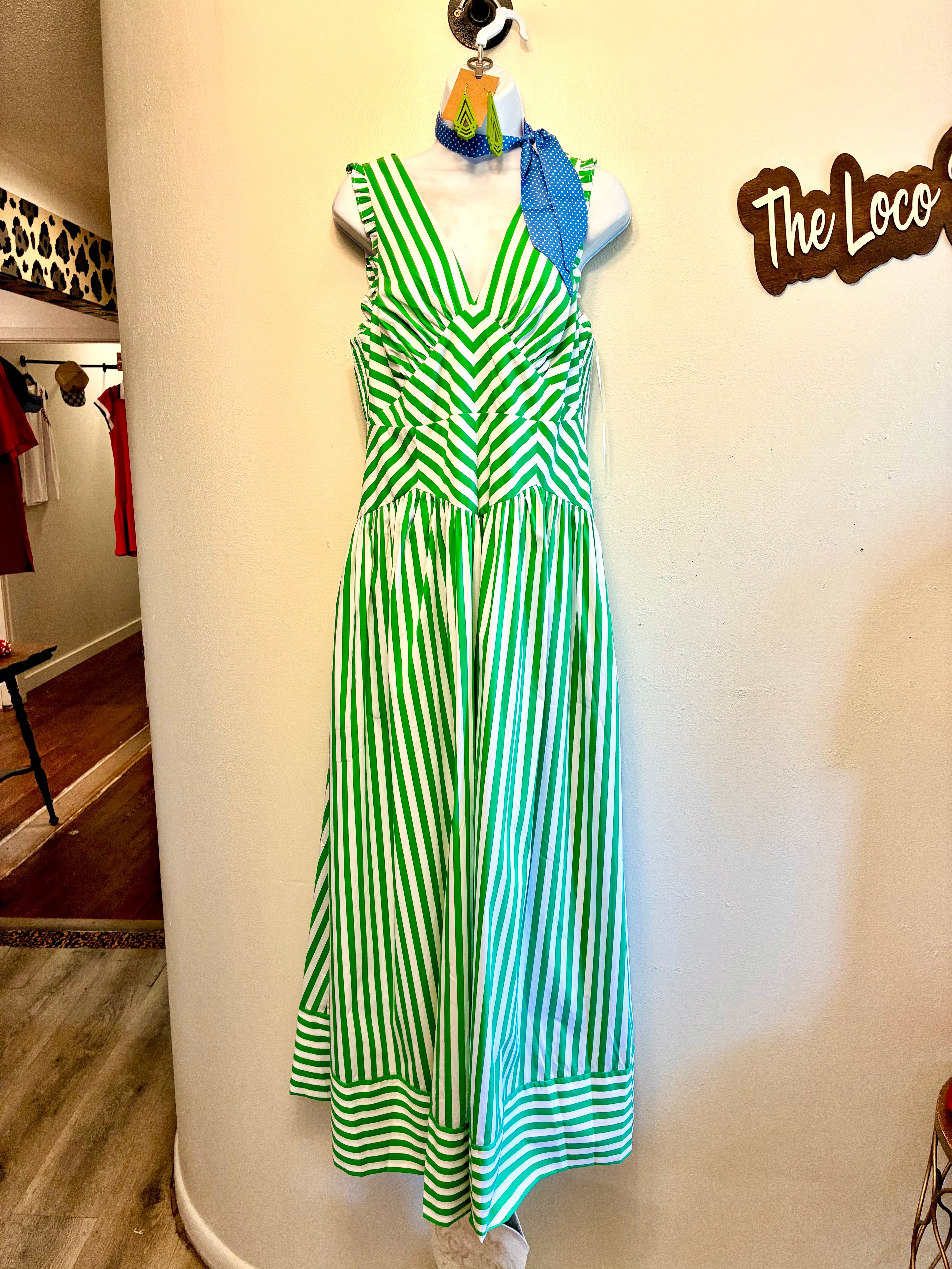 Green Striped Dress