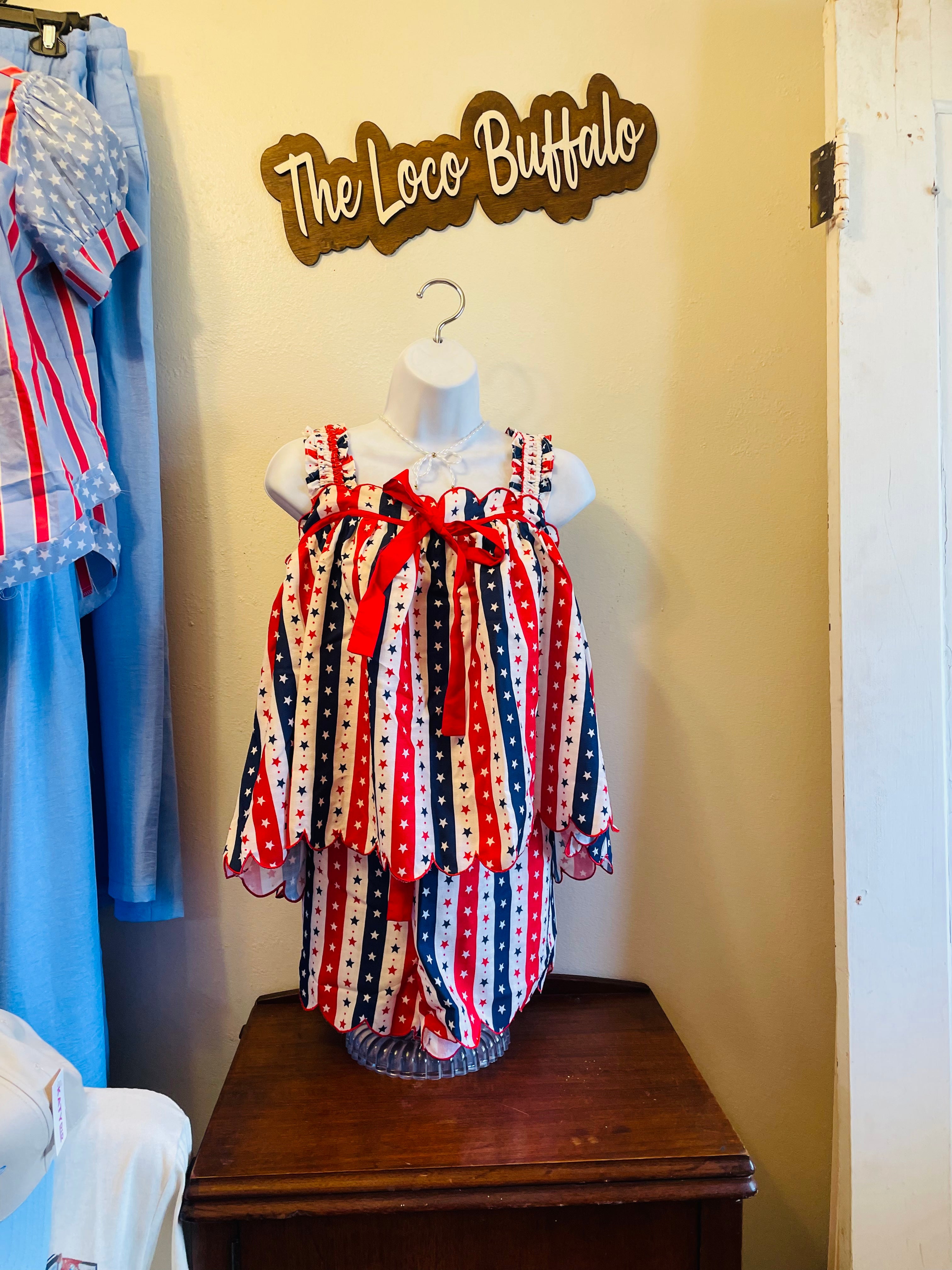 Stars and Stripes Scalloped Top
