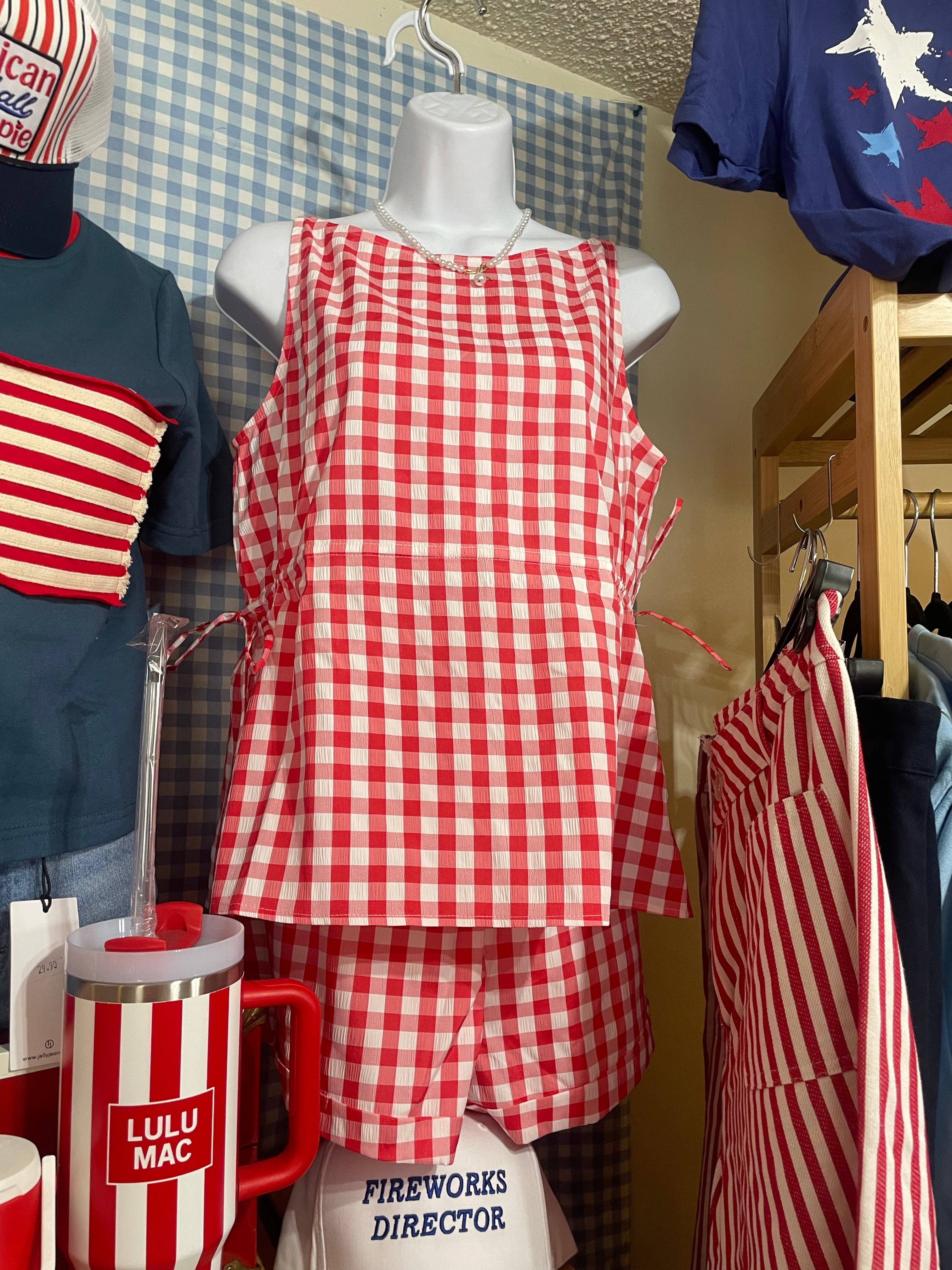 Red Gingham Top