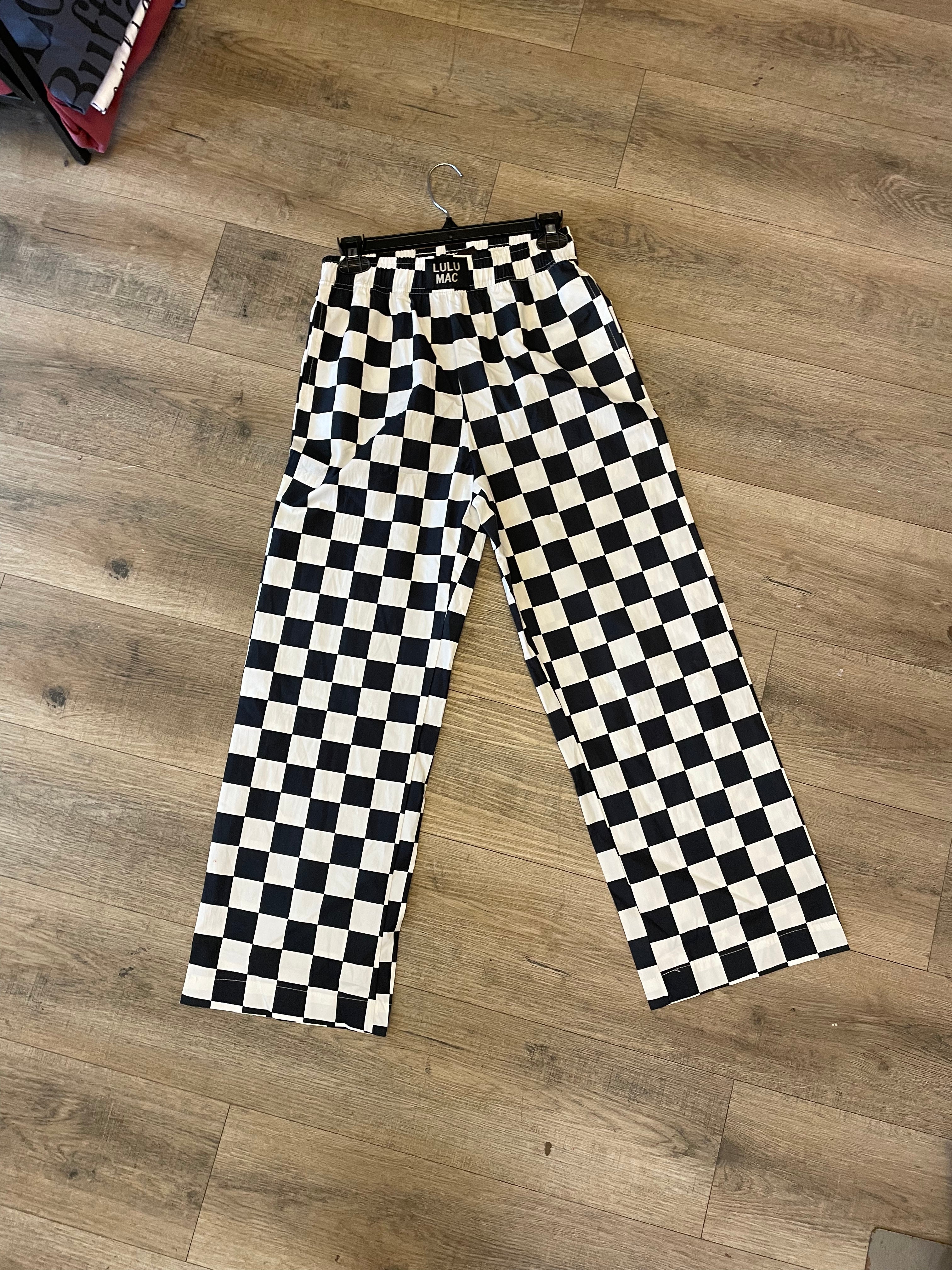 LULU MAC Black and White Checkered Pants