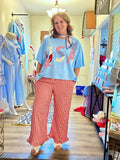 Red Gingham Ruffled Pants
