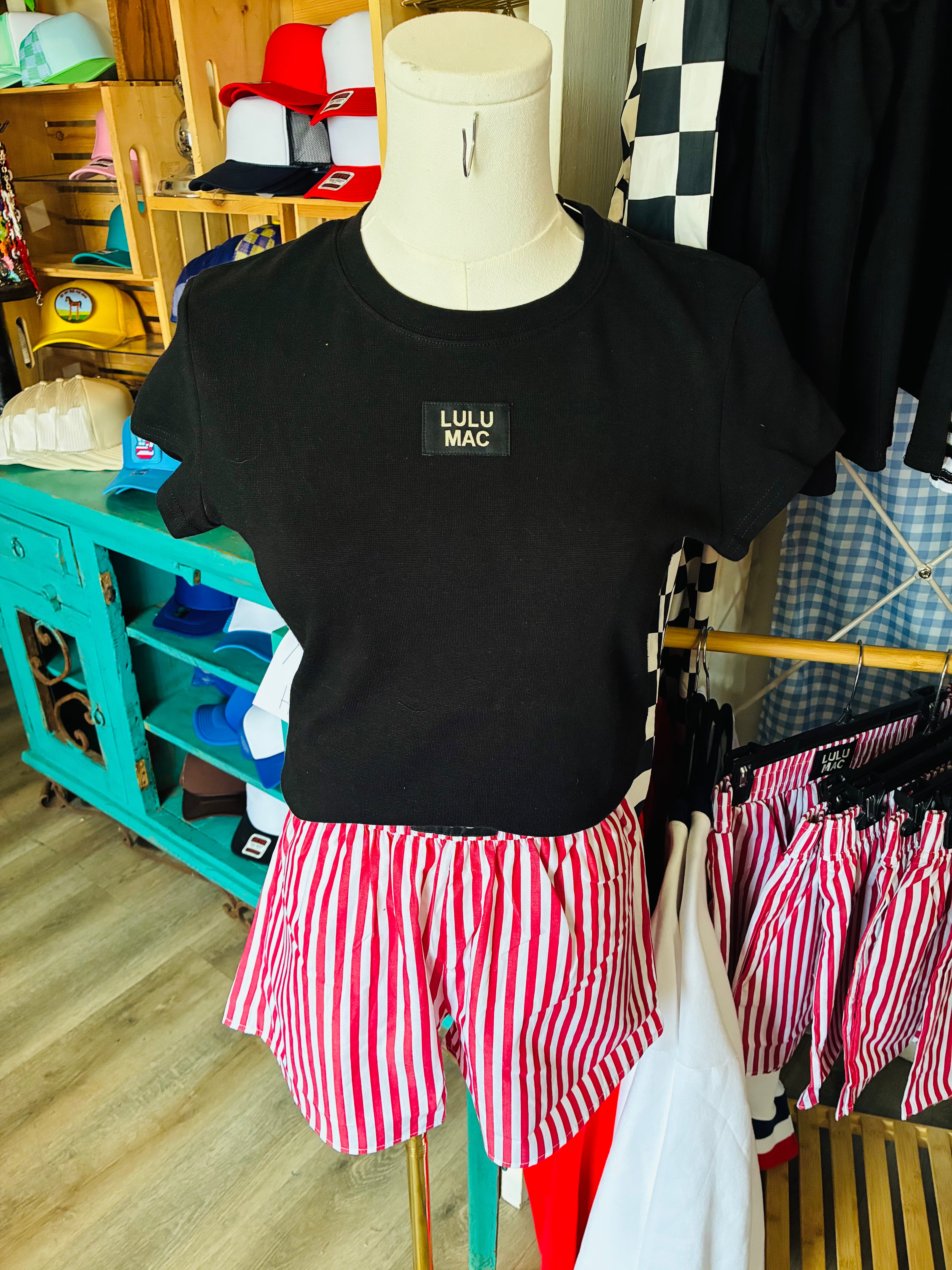 LULU MAC Black Baby Doll Top