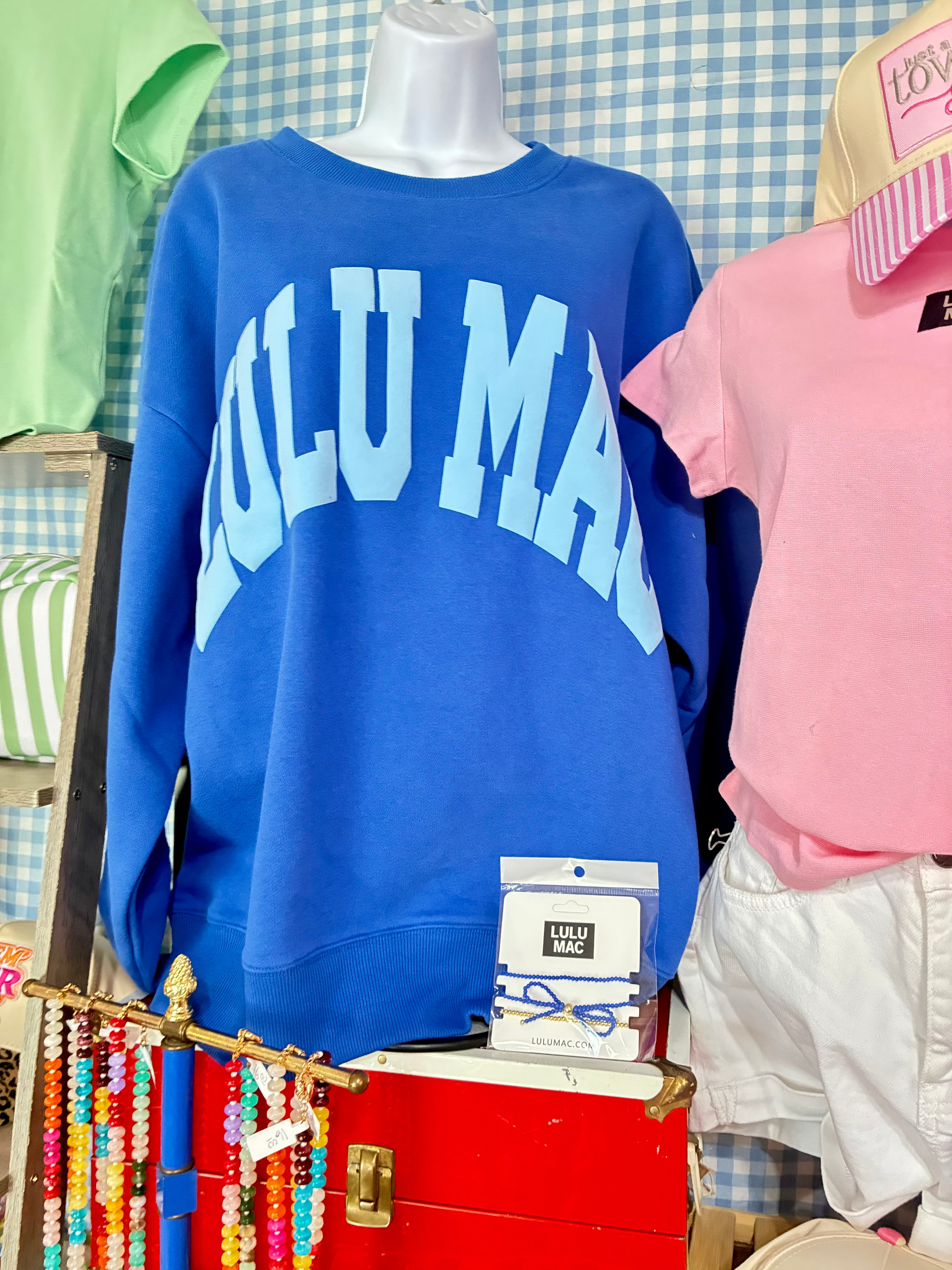 LULU MAC Blue Puffy Sweatshirt