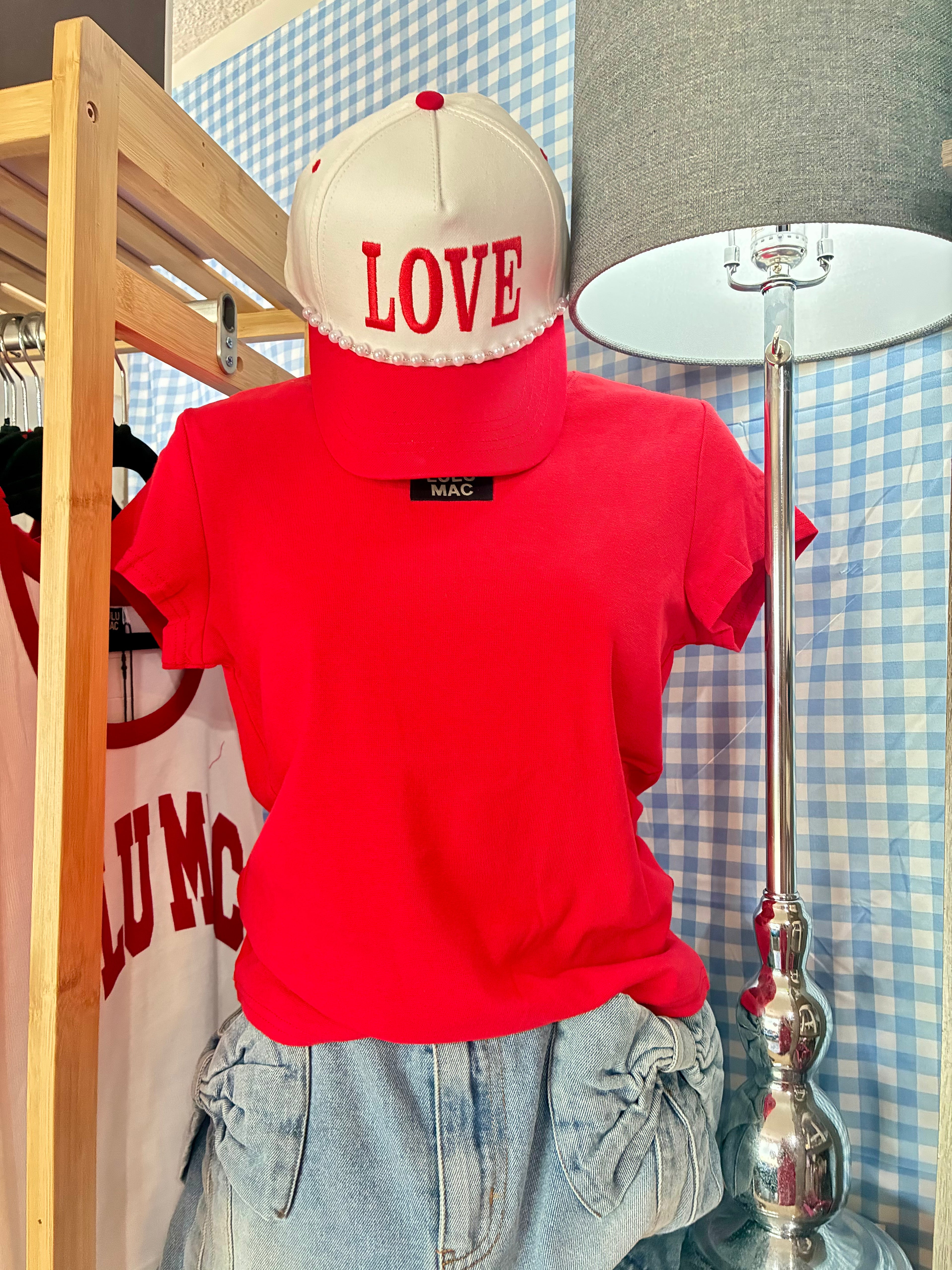 LULU MAC Red Baby Doll Top