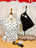 Polka Dotted Ruffled Sleeve Top