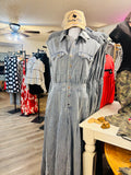 Denim Pinstriped Jumpsuit